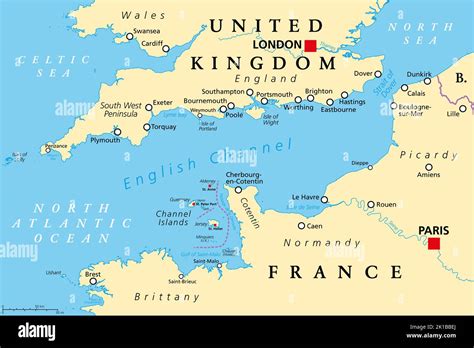map english channel with england and france